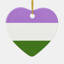 GENDERQUEER PRIDE STRIPES DESIGN KERAMIK ORNAMENT