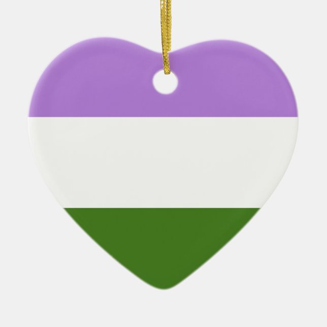 GENDERQUEER PRIDE STRIPES DESIGN KERAMIK ORNAMENT (Vorne)