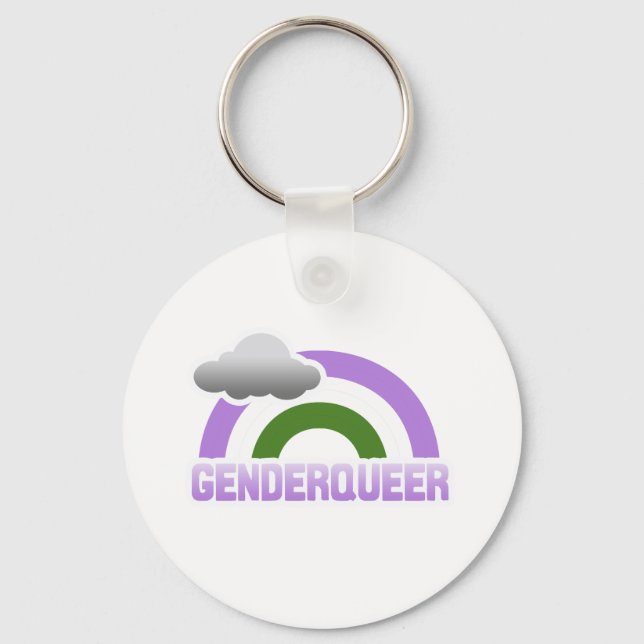GENDERQUEER RAINBOW SCHLÜSSELANHÄNGER (Vorderseite)