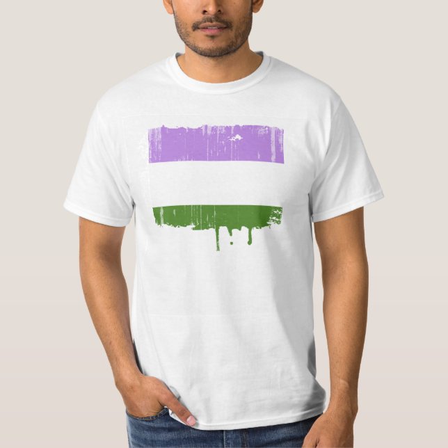 GENDERQUEER STOLZ BEUNRUHIGTER ENTWURF T-Shirt (Vorderseite)