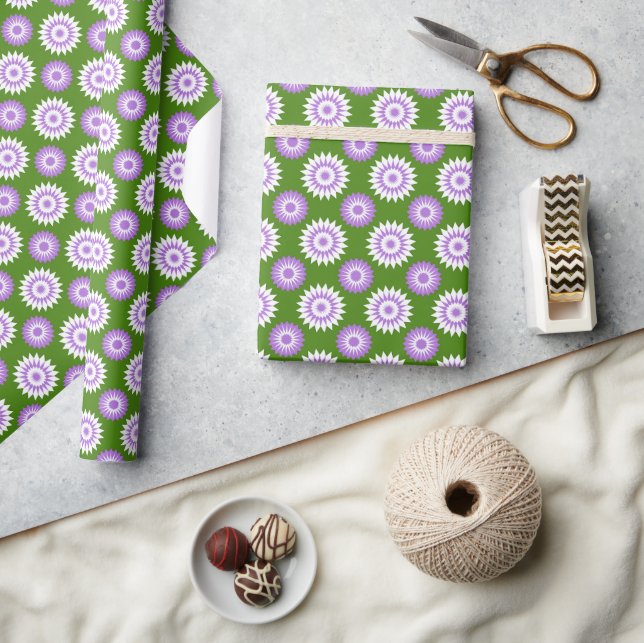 Genderqueer Stolz Farben / grüne Blume Geschenkpapier (Kunsthandwerk)
