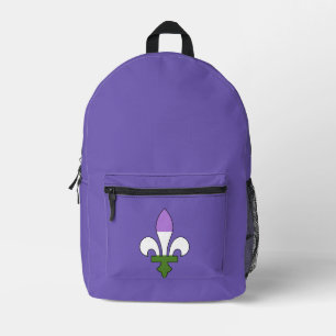 Genderqueer Stolz Fleur-de-lis  Bedruckter Rucksack