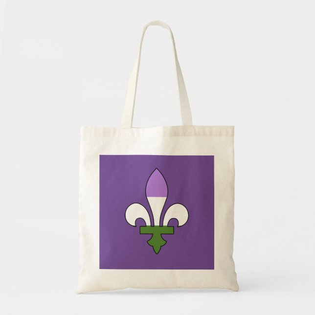 Genderqueer stolz fleur-de-lis tragetasche (Vorne)