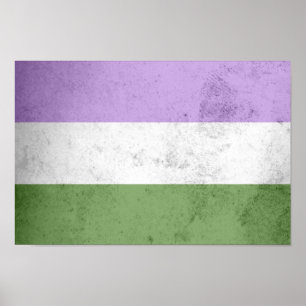 Genderqueer-Stolzflagge Poster