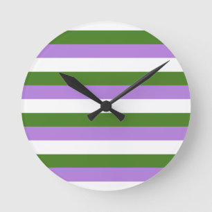 Genderqueer-Stolzflagge Runde Wanduhr