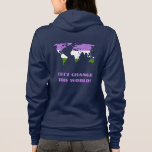 Genderqueer-Stolzflagge Stolz Weltkarte Hoodie