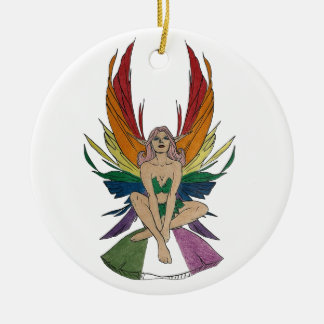 Genderqueere Fee Keramik Ornament