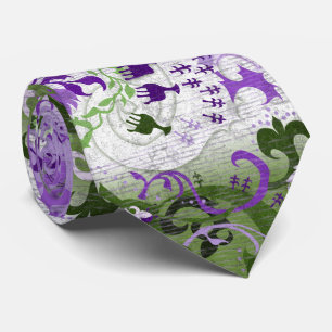 Genderquer Dragon Damask - Genderqueer Pride Flag Krawatte