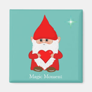 Gène magique mignon avec coeur sur aimant turquois