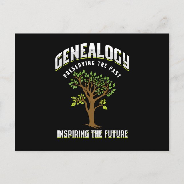 Genealoge bewahren das Geschenk des Familienbaumes Postkarte (Vorderseite)