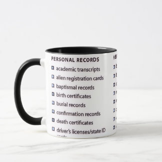 Genealogie-Aufzeichnungen-Tasse Tasse