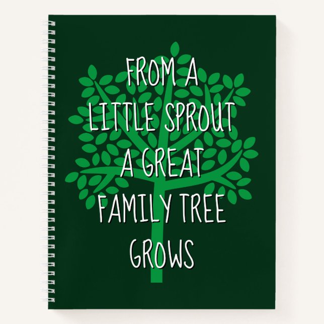 Genealogie aus einem kleinen Sprout Notizbuch (Vorderseite)