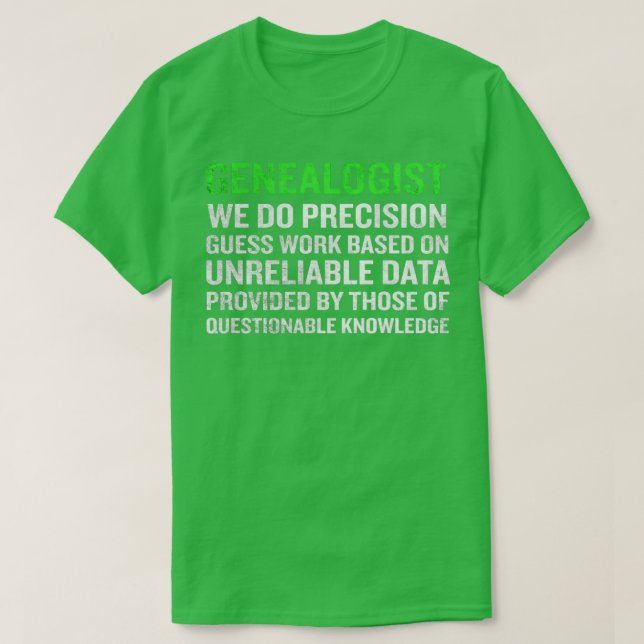 Genealogie bedeutet Funny Genealogists Term Gift T-Shirt (Design vorne)