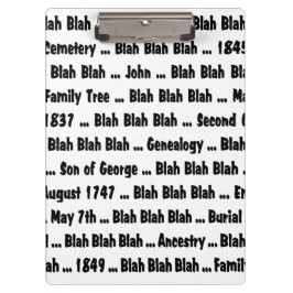Genealogie Blah Blah Blah Blah Klemmbrett