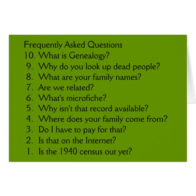 Généalogie - carte vierge (Devant horizontal)