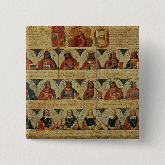 Genealogie der Inkamachthaber und ihres Spanischen Button (Vorderseite)