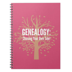 Genealogie-gewundenes es-gehend Notizbuch (Rosa) Notizblock
