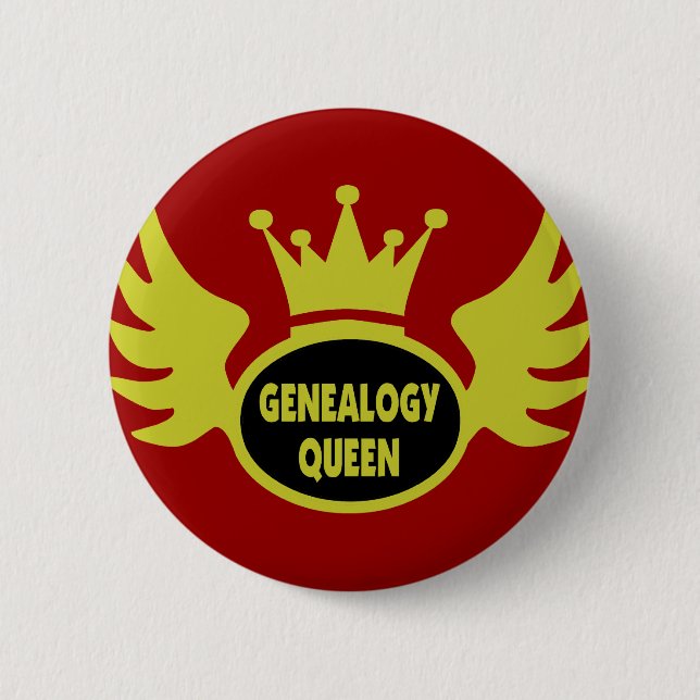 Genealogie-Königin 2 Button (Vorderseite)