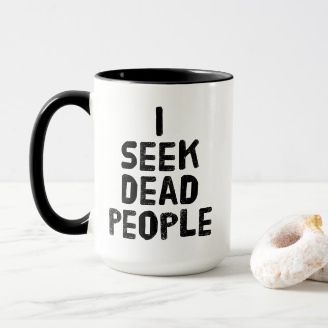 Genealogie Serenity Prayer & "I Seek Dead People" Tasse (Mit Donut)