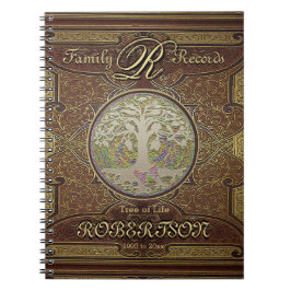 Genealogie-Stammbaum-GoldVintager Blick Notizblock