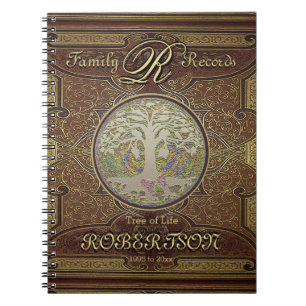 Genealogie-Stammbaum-GoldVintager Blick Notizblock