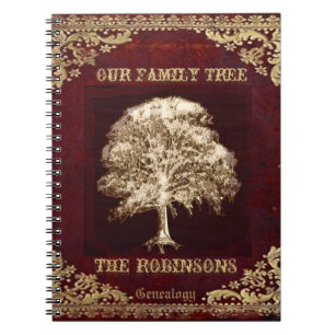 Genealogie-Stammbaum-GoldVintager Blick Notizblock