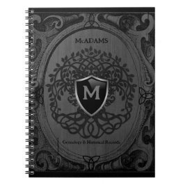 Genealogische Familie Tree Monogram Gray Irish Not Notizblock
