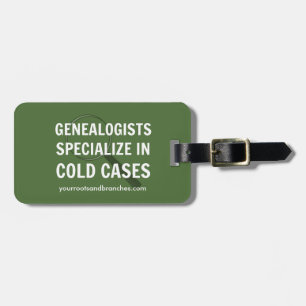 Genealogische Gepäckmarken (grün) Gepäckanhänger