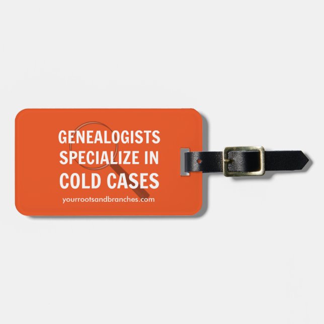 Genealogische Gepäckmarken (Orange) Gepäckanhänger (Vorderseite horizontal)
