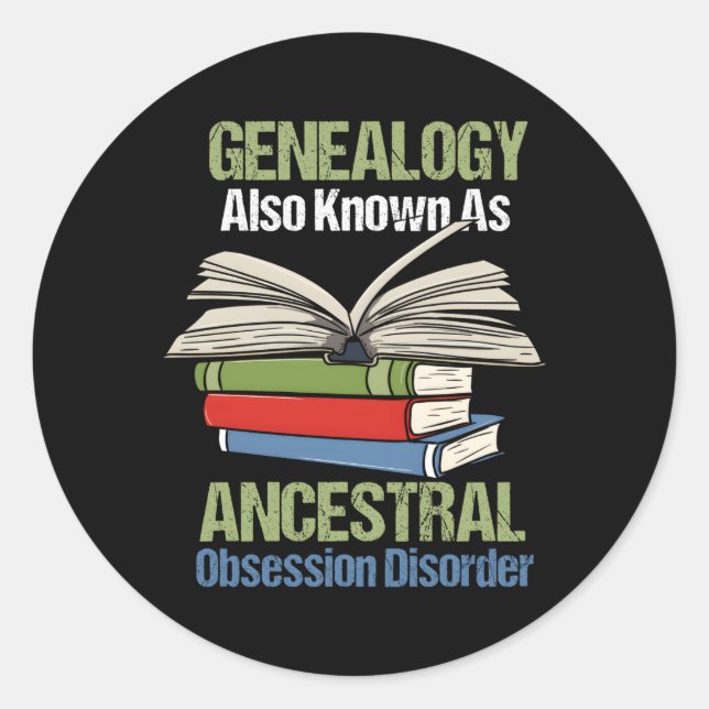 Genealogische Herkunft für Genealogistiker Runder Aufkleber (Vorderseite)
