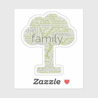 Genealogische Word Tree Custom-Cut Vinyl Sticker G