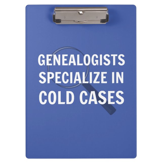 Genealogische Zwischenablage (blau) Klemmbrett (Vorderseite)