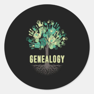 Genealogischer Baumhandbaum Historiengeschenk Runder Aufkleber