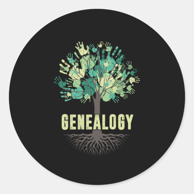 Genealogischer Baumhandbaum Historiengeschenk Runder Aufkleber (Vorderseite)