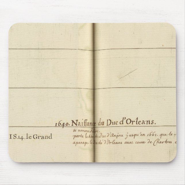 Genealogischer Tisch, Frankreich Mousepad (Vorne)