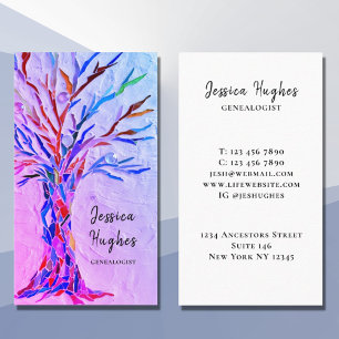 Genealogist Family History Family Tree Purple Visitenkarte