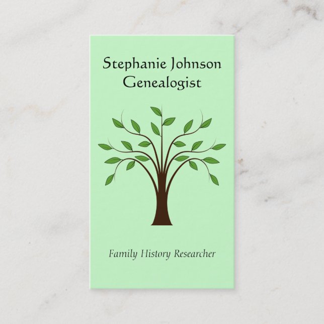 Genealogist-Genealogie-Baum-kundenspezifische Visitenkarte (Vorderseite)