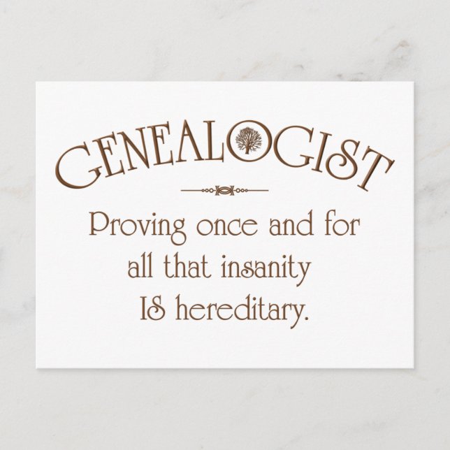 GENEALOGIST. POSTKARTE (Vorderseite)
