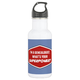 Genealogist Superpower Custom Water Flasche (18 oz Edelstahlflasche
