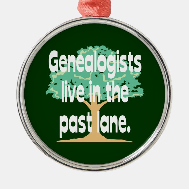 Genealogists leben in der Vergangenheit Silbernes Ornament (Vorne)