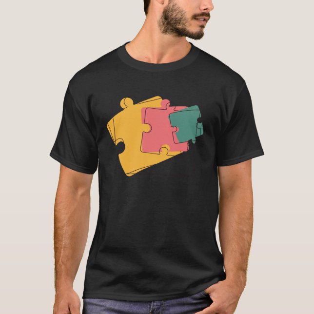 Genealogy Is Like Doing A Jigsaw Puzzle Genealogis T-Shirt (Vorderseite)