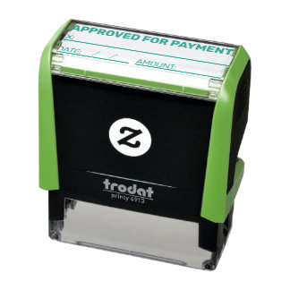 GENEHMIGT FÜR ZAHLUNGSSELBSTINKENDE BRIEFMARKE PERMASTEMPEL