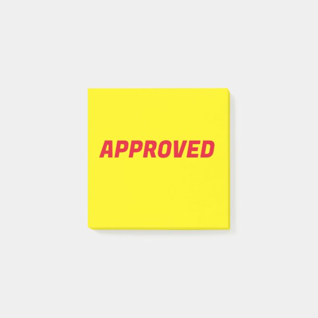 GENEHMIGT POST-IT KLEBEZETTEL (Vorderseite)