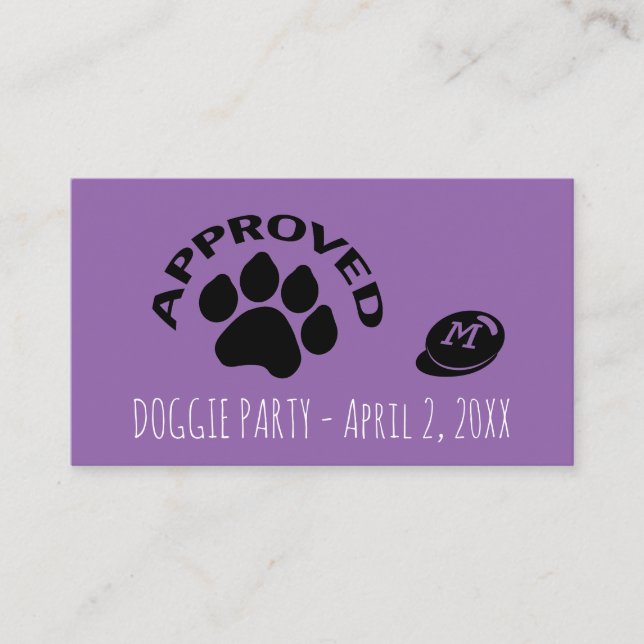 Genehmigte Dog-Jahres-Party-Monogramm-B-Karte Begleitkarte (Vorderseite)
