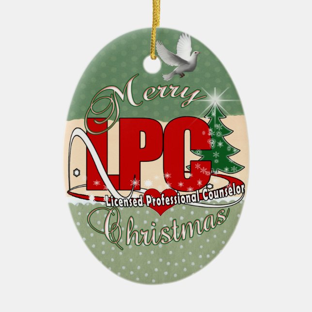 Genehmigter beruflicher Ratgeber LPC WEIHNACHTEN Keramik Ornament (Vorne)