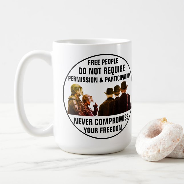Genehmigung und Teilnahme Kaffeetasse (Mit Donut)