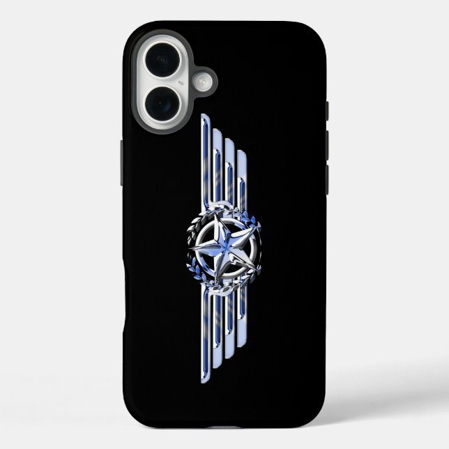 General Air Pilot Chrome like Star Wings Black iPhone 16 Plus Hülle (Rückseite)