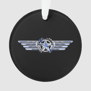 General Air Pilot Chrome wie Star Wings Black Ornament