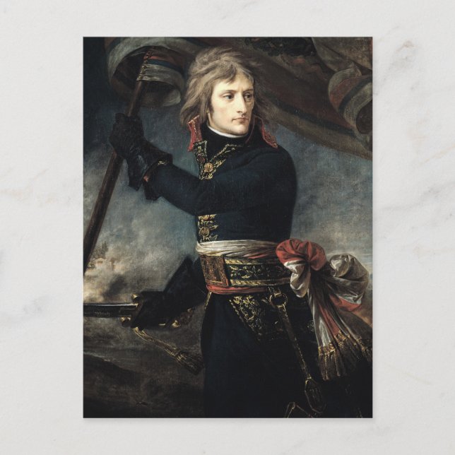 General Bonaparte auf der Brücke von Arcole Postkarte (Vorderseite)