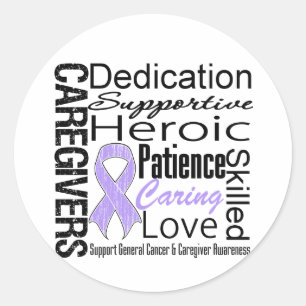 General Cancer Caregivers Collage Runder Aufkleber